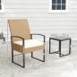 Conjunto de Jardín de Ratán Ajustable con Mesa y Cojines