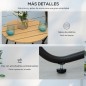 Conjunto de Jardín de Ratán 3 Piezas con Mesa y Sillones