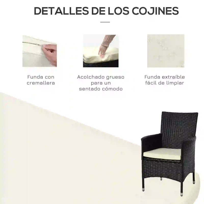 Conjunto mesa y sillas jardín - Muebles Tam Tam