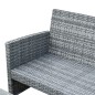 Set Jardín Vitta – Sofá 2 Plazas, 2 Sillones y Mesa Cristal en Ratán Gris