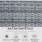 Set Jardín Vitta – Sofá 2 Plazas, 2 Sillones y Mesa Cristal en Ratán Gris