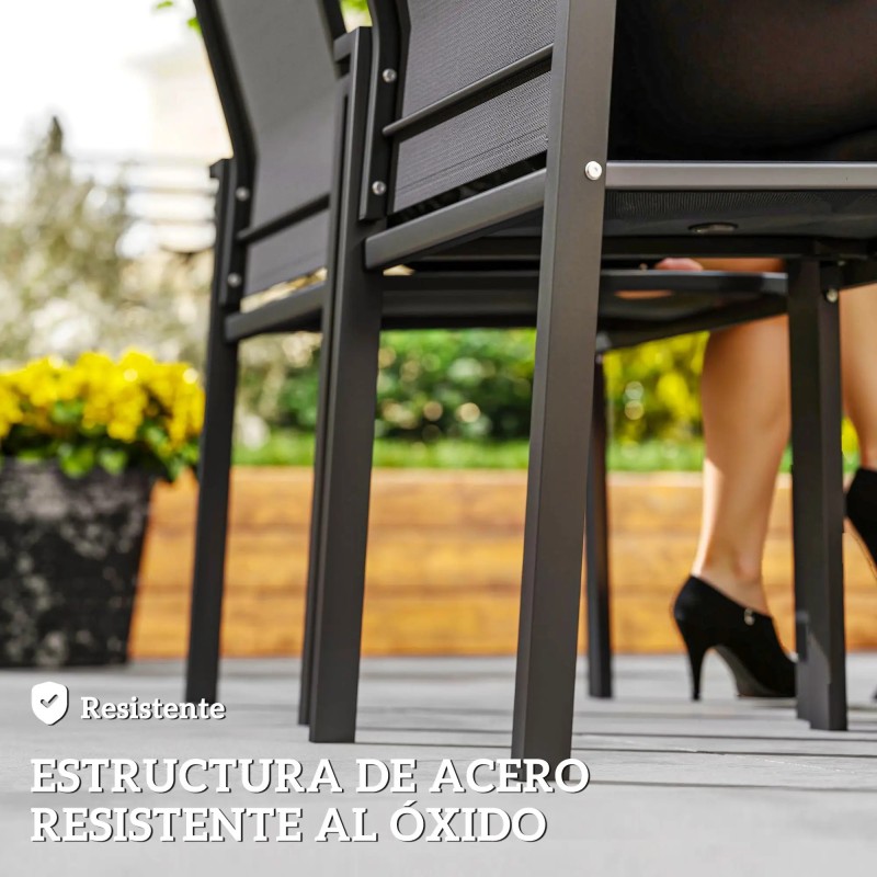 Juego de 2 Sillas de Jardín Leonor | Sillas Exterior Apilables