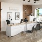 Mesa escritorio blanco artik y roble canadian 136x67x74 cm