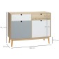 Aparador Nórdico Multicolor 2 Puertas 2 Cajones | Patas Pino | 100x40x79,5 cm