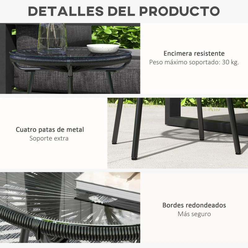 Mesa Auxiliar de Ratán - Muebles Tam Tam
