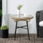 Mesa Auxiliar de Jardín con Cristal y Ratán PE