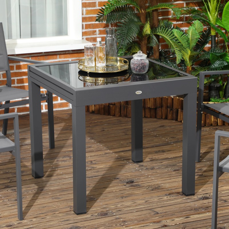 Mesa jardin​ Extensible de aluminio 80-160x80x75 cm
