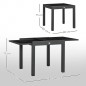 Mesa jardin​ Extensible de aluminio 80-160x80x75 cm