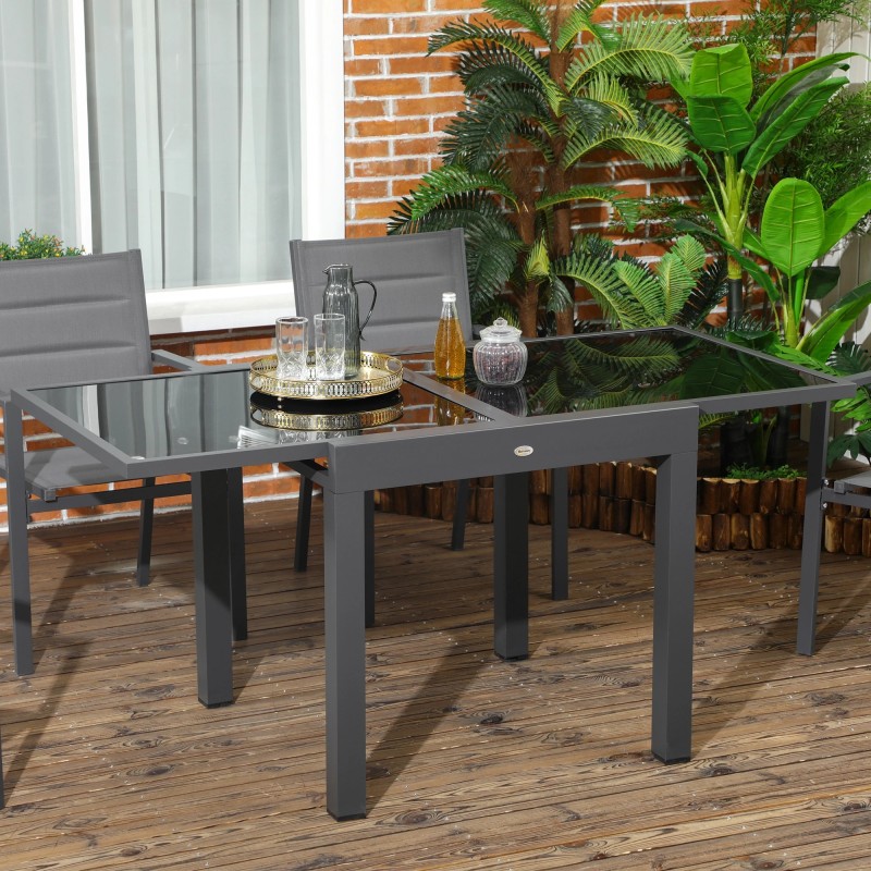Mesa jardin​ Extensible de aluminio 80-160x80x75 cm