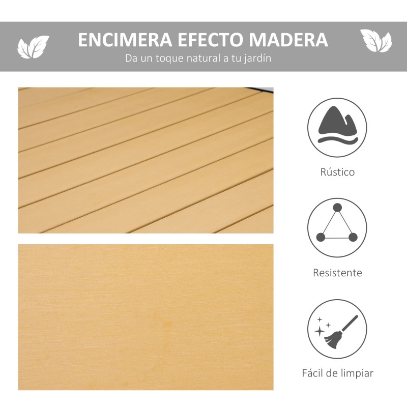 Mesa de Comedor Exterior de Aluminio 190x90x74 cm