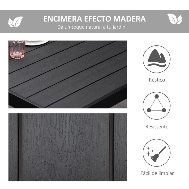 Mesa de Comedor Exterior de Aluminio 190x90x74 cm