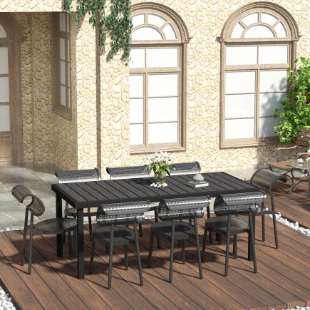 Mesa de Comedor Exterior de Aluminio 190x90x74 cm