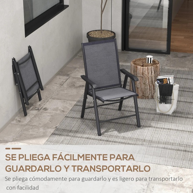 Pack de 2 sillas plegables de exterior para camping y jardín