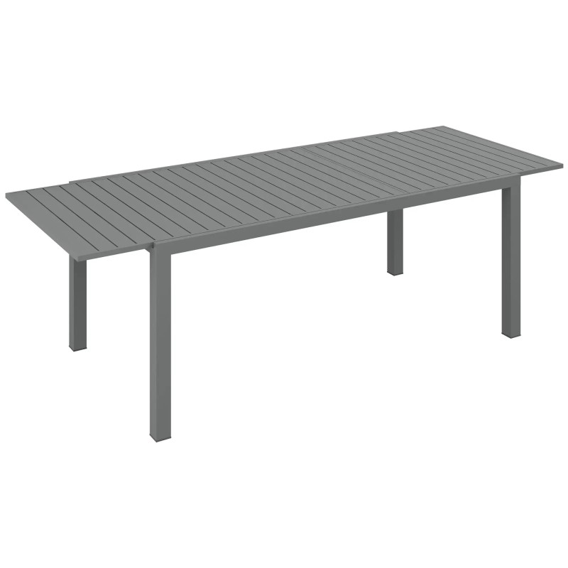 Mesa de Comedor Exterior 180/240x94x73 cm Gris Oscuro