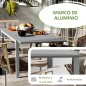 Mesa de Comedor Exterior 180/240x94x73 cm Gris Oscuro