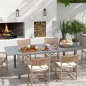 Mesa de Comedor Exterior 180/240x94x73 cm Gris Oscuro
