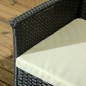 Conjunto de jardín 4 piezas ratán sintético negro con cojines