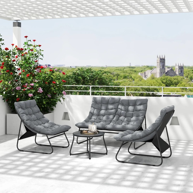 Conjunto Jardín 4 Plazas con Sofá y Sillones