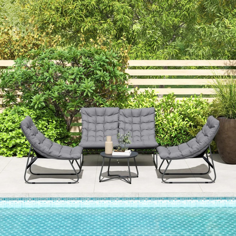 Conjunto Jardín 4 Plazas con Sofá y Sillones