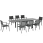 Conjunto de Jardín 9 Piezas Mesa Extensible y 8 Sillas