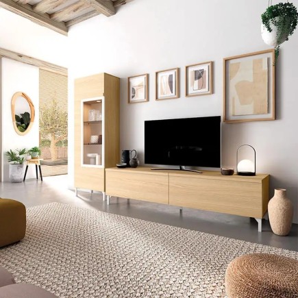 Conjunto mueble TV y Vitrina | Orden y diseño en tu salón