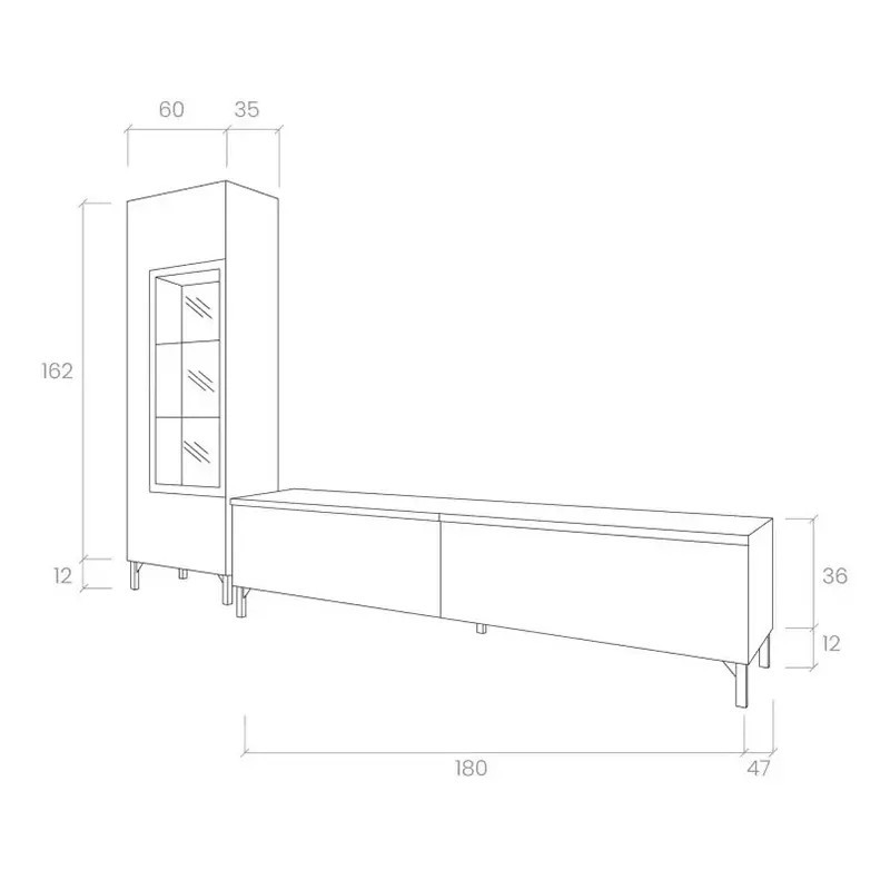 Conjunto mueble TV y Vitrina | Orden y diseño en tu salón