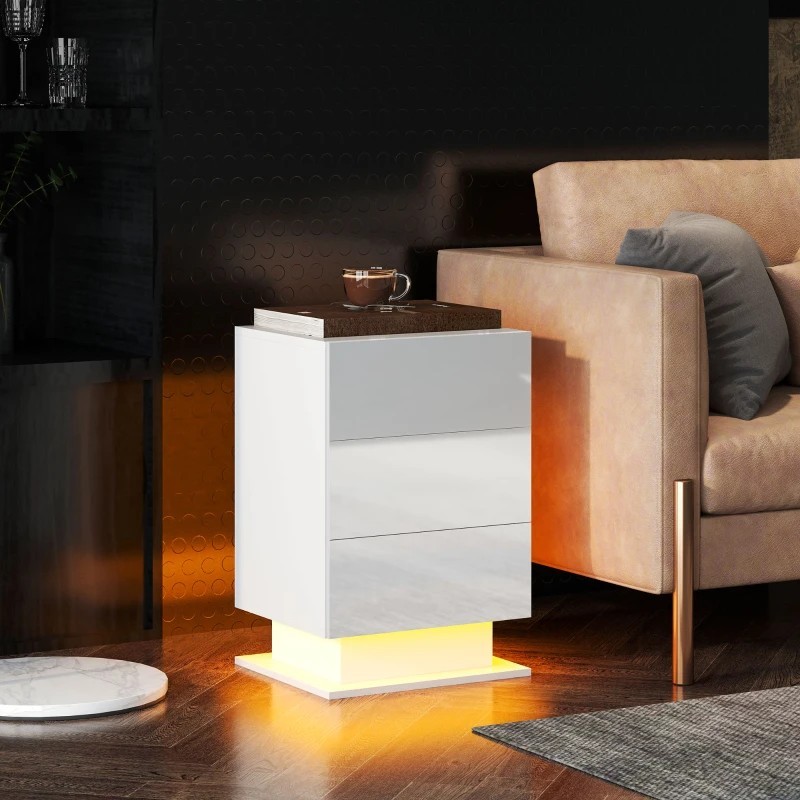 Mesita de noche con luz led