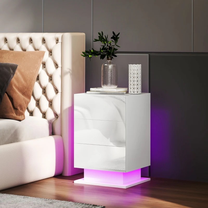 Mesita de noche con luz led