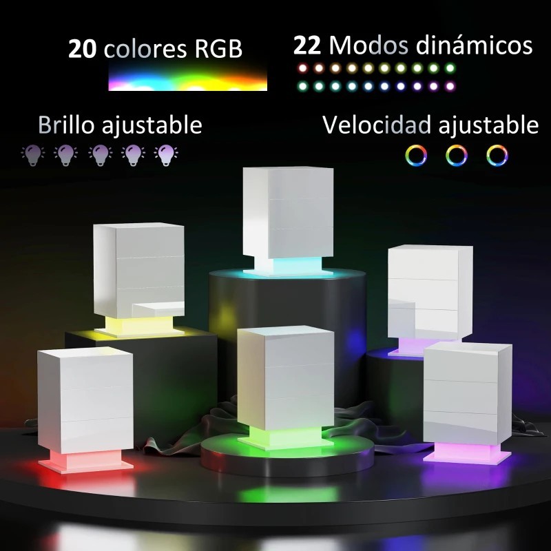 Mesita de noche con luz led
