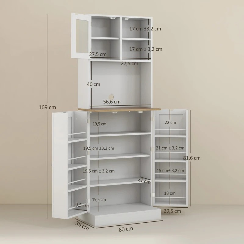 Alacena de Cocina con 3 Puertas Estantes - Muebles Tam Tam