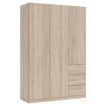 Armario Ropero de 3 Puertas y 3 Cajones - Muebles Económicos