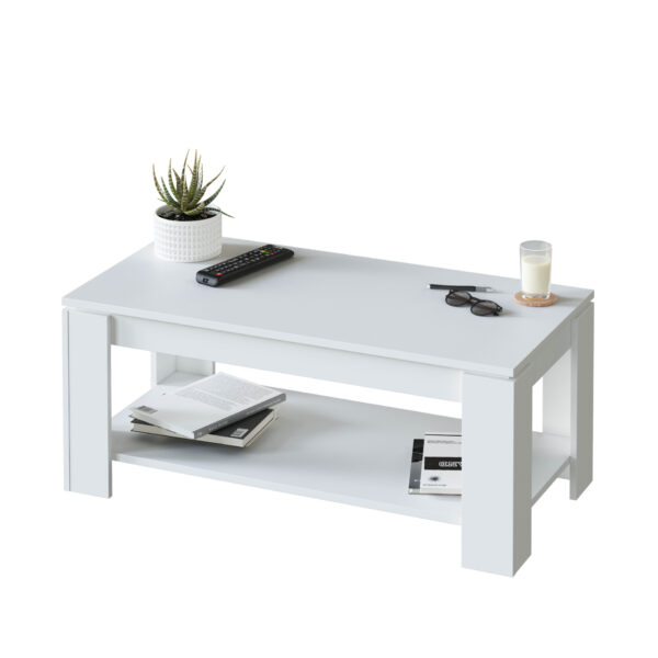 Mesa de centro con tapa elevable color Blanco